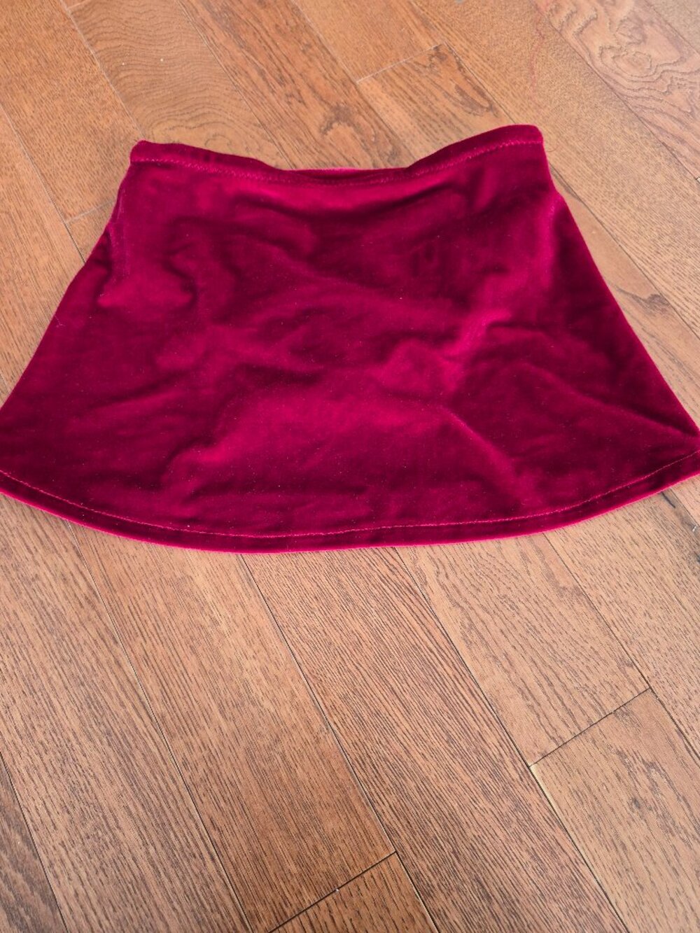 Toddler figure skating dance skirt red velour velvet custom made size 2-4